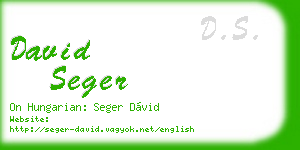 david seger business card